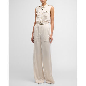 Women's Ramy Brook Sleeveless Jumpsuit in Beige, Size 2